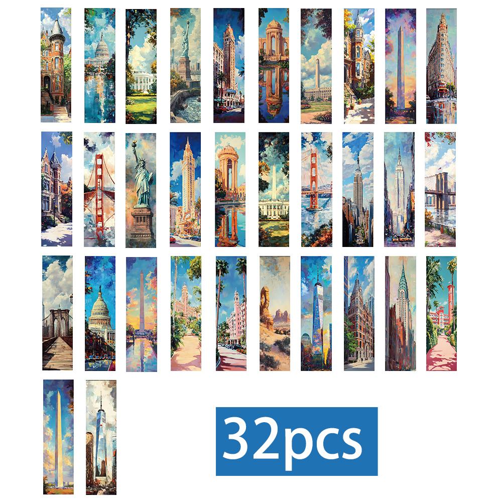 

32 шт., Закладки серии «Архитектура масляной живописи» для учителей, читателей и любителей книг, Закладки, Подарки, Вечеринки, День рождения