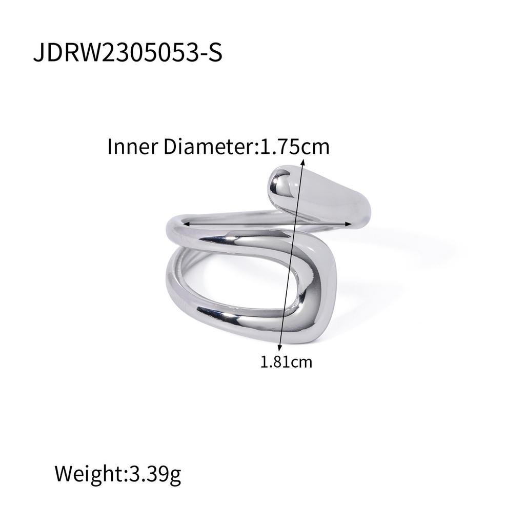 Stainless Steel Exaggerated Opening Ring, High-end Finger Ring, Titanium Steel Hand Accessory