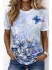 Unisexs Summer Casual Roundneck Shortsleeve Tshirt Simple Dragonfly Print Elegant Tshirt Stylish Unisexs Top