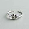 Korean Retro Silver-Plated Adjustable Women’s Knot Ring