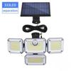 333LED Solar Light 333led IP44 Waterproof Outdoor Indoor Solar Garden Lamp With Adjustable Head Wide Lighting Angle With 3 Mode