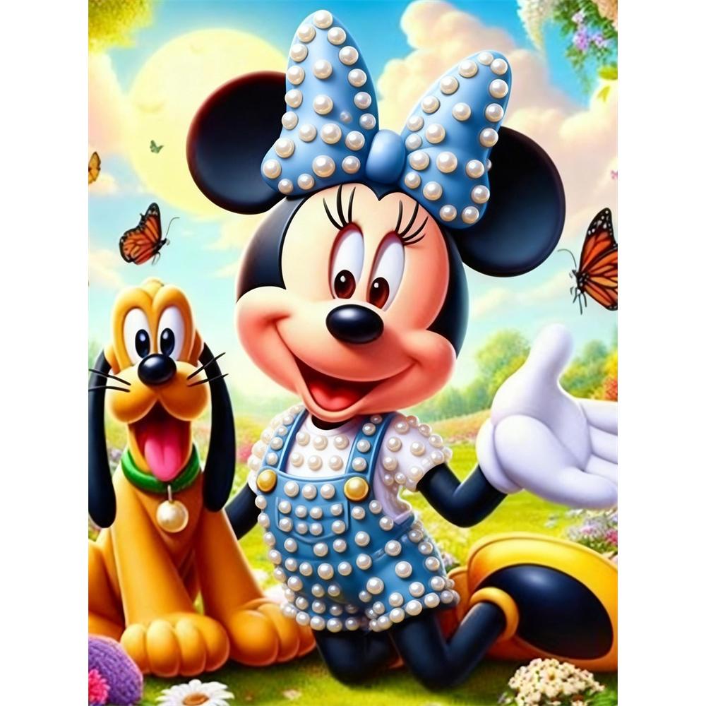 

Disney Pearl Painting Set Minnie and Plutos Springtime Moments Exquisite and Sparkling Painting Craftsmanship Home Wall Decoration Handmade Gift 35x45cm