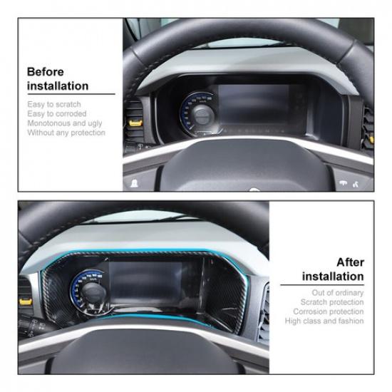 Carbon Fiber Dashboard trument Panel Decor Cover Trim for Ford Bronco +