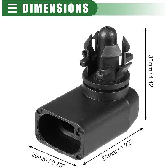 Motoforti Ambient Air Temperature Sensor, for GMC Sierra 3500 HD 2007-2014, Plastic, No.25775833, Black