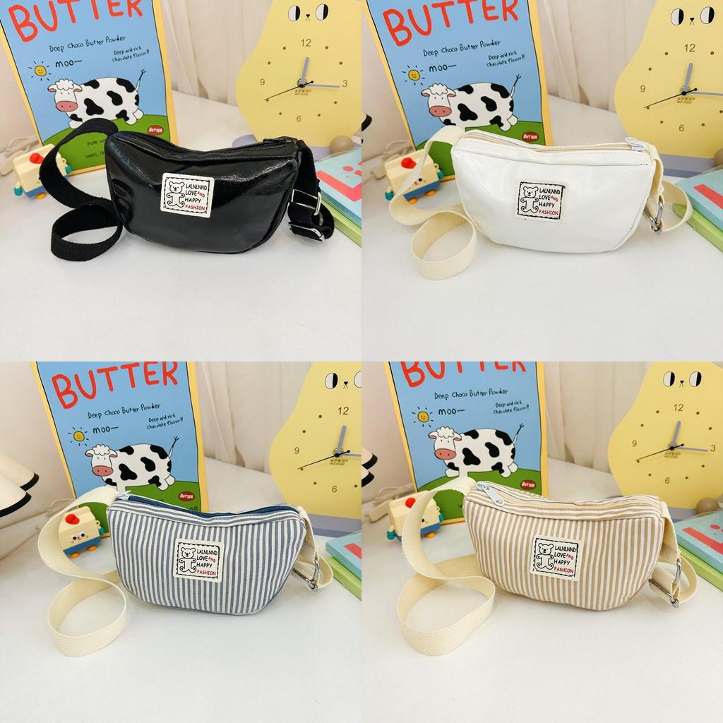 Trendy Kids Crossbody Bag 2024 Spring Summer Cartoon Bear Design Nylon Material