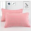 Checkered Quilted Zipper Pillowcase Soft Comfortable Breathable Washed Cotton Pillowslip Student Dormitory Household Adult Pillow Case Bedding