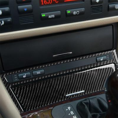 2pcs Carbon Fiber Car Central Strip Cover For BMW Old 3 Series E46 1998-2005 Car Interior Central Cover Decor Trim