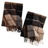 British Style Maillard Color Cashmere Scarf for Men High End  Winter Versatile Couple Warm Scarf for Women