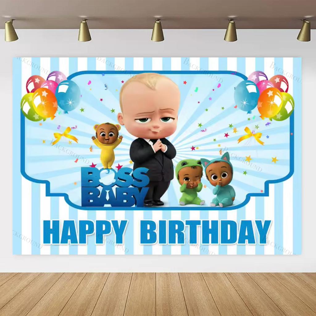 Kreslené dětské party dekorace, tématická fotostěna B-BOSSeds pro děti, potřeby na narozeninovou oslavu, dekorace, banner, křtiny dítěte