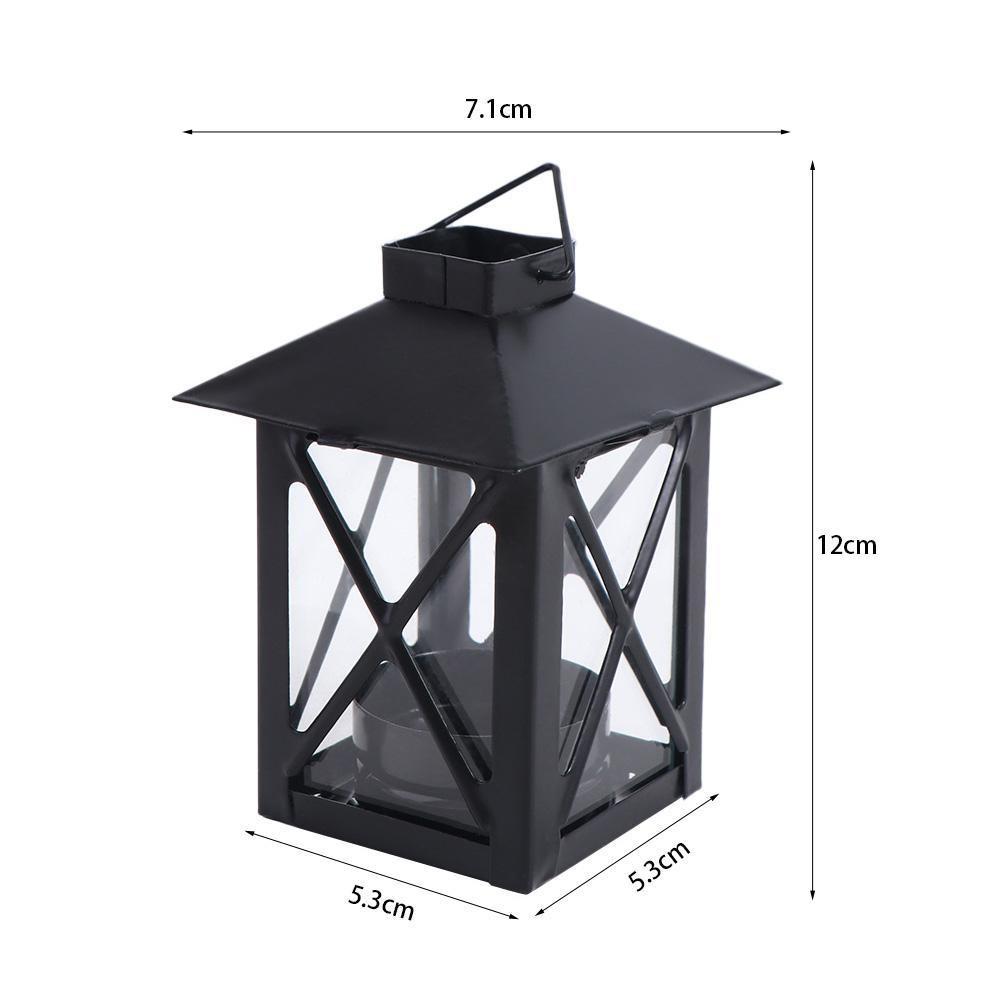 Vintage Iron Lantern with Glass Candle Holder Suitable for Wedding Home Office Decor