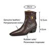 Fashion NEW Autumn Women Boots Genuine Leather Shoes for Women Square Toe Chunky Heel Shoes Rivet Zip Ankle Boots Concise Western Boots