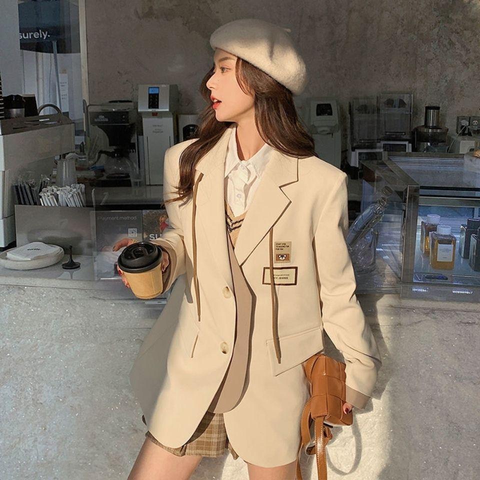 Spring Loose Fit Leisure Suit Jacket Korean Style for Women Blazer