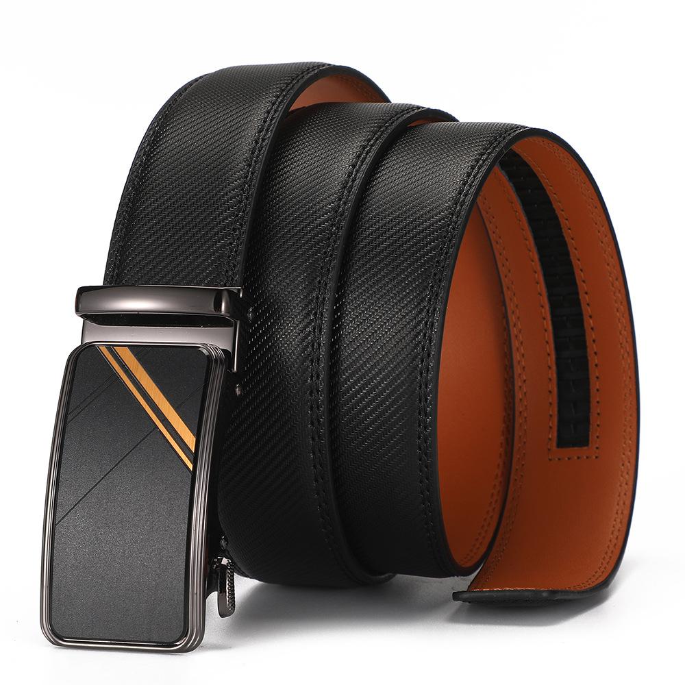 Men'S Senior Sense Viral Trends Men'S Automatic Buckle Carbon Fiber Pattern Belt Men'S Casual Belt
