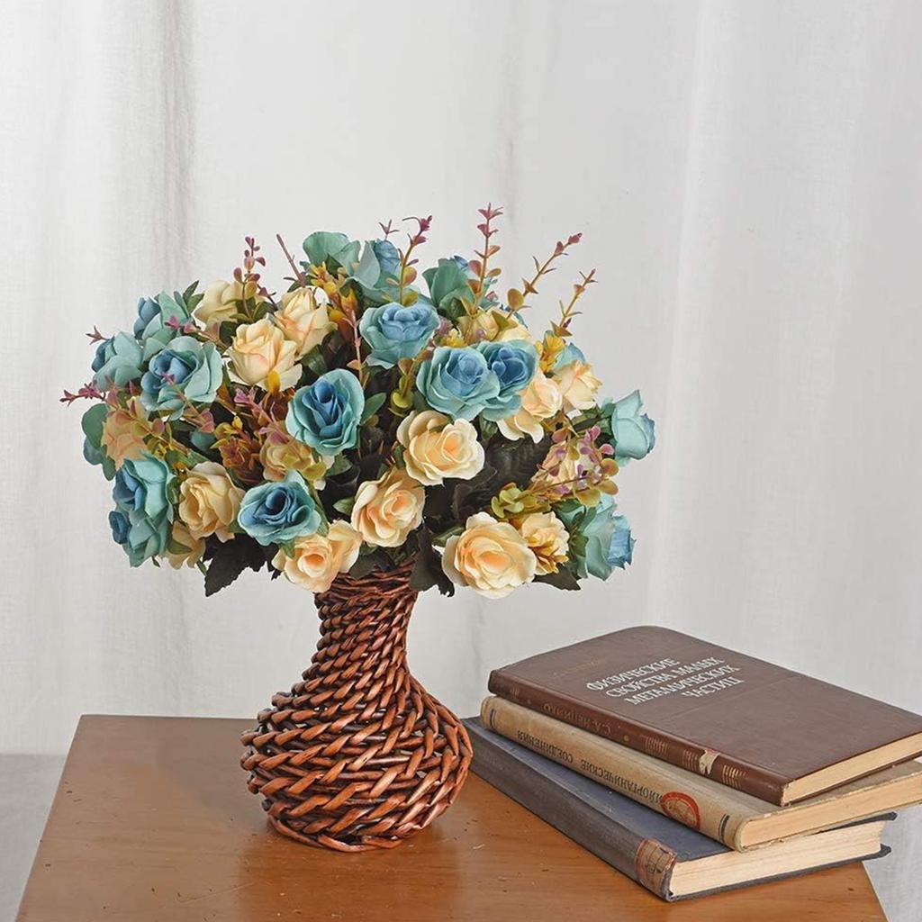 1/4PCS Artificial Rose Flowers Scrapbook Wedding Bridal Holding Bouquet Home Vase Decoration Wreath Festival Gift Shooting Props