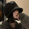 Thickened Painter Hat Plush Plush Octagonal Cap Fashion Suede Beret Hat  Autumn