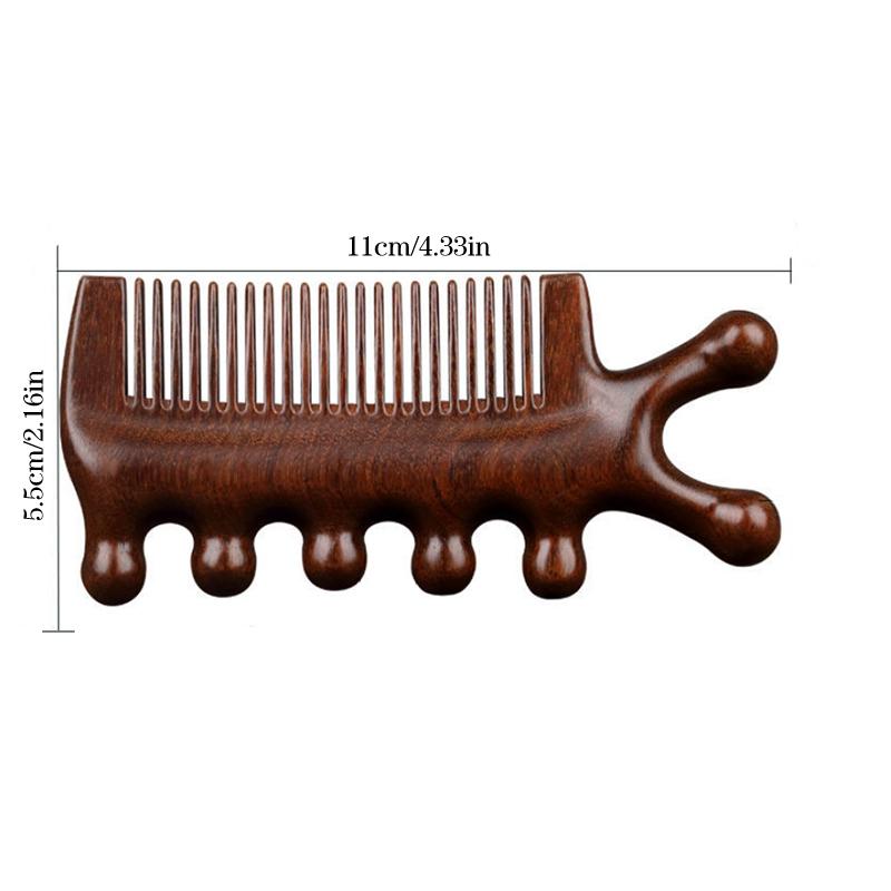 3 In 1 Sandalwood Massage Comb Meridians Comb Health Hair Therapy Wooden Comb