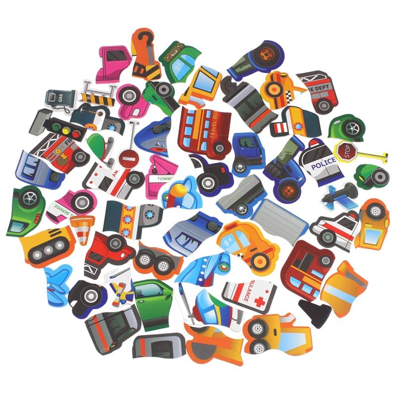 Puzzle Book Magnetic Magnets Puzzle Vehicles Cars Transport 77 pcs.