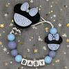 Free Personalised BPA Free Silicone Baad Dummy DIY Silicone Baby Pacifier Custom Clip Name Colorful Pacifier Chain Teething Gift