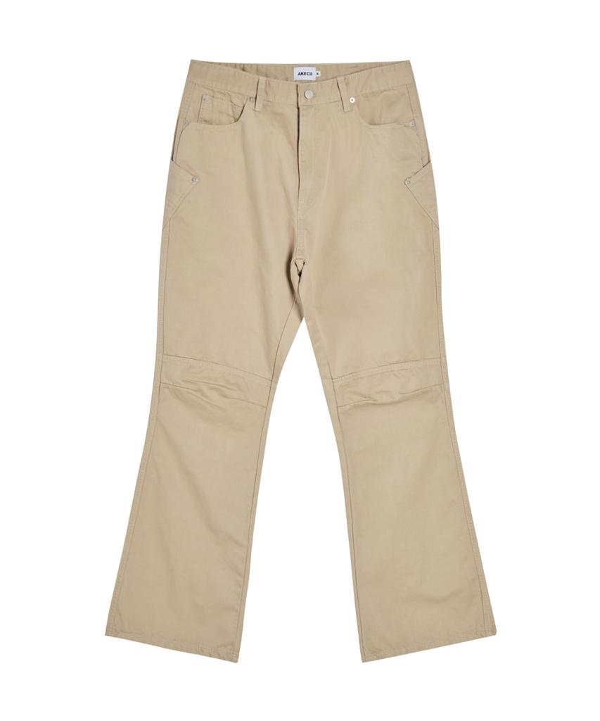 Akesi Rough Panel Sagging Flare Pants_Sand Beige