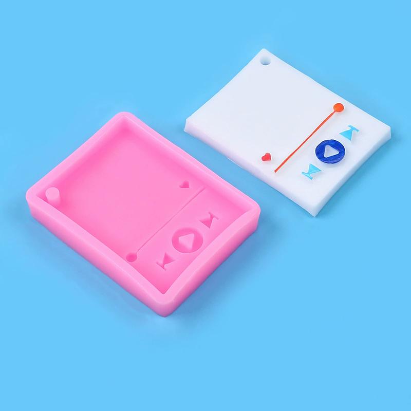 WTEMPO Keychain Silicone Molds Kit Music Player Shaped Design Crafts Making Molds DIY Keychain Gifts Resin Molds for Beginners & Lovers