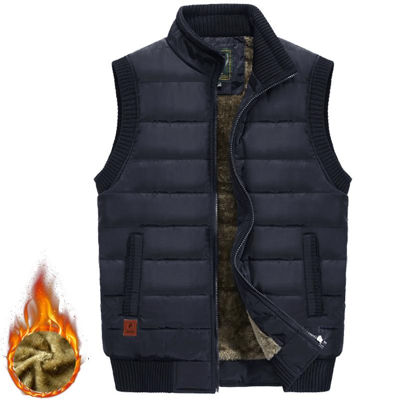 Mens Jacket Sleeveless Vest Winter Male Fleece Warm Vest Coats