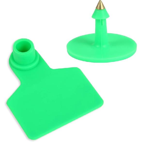 Blank Cattle Ear Tags - 100PCS Plastic Livestock Ear Tags Farm Animal Tags ID Tags Red Yellow Green Blue Orange Ear Tagger Cattle Ear Tags for Cow