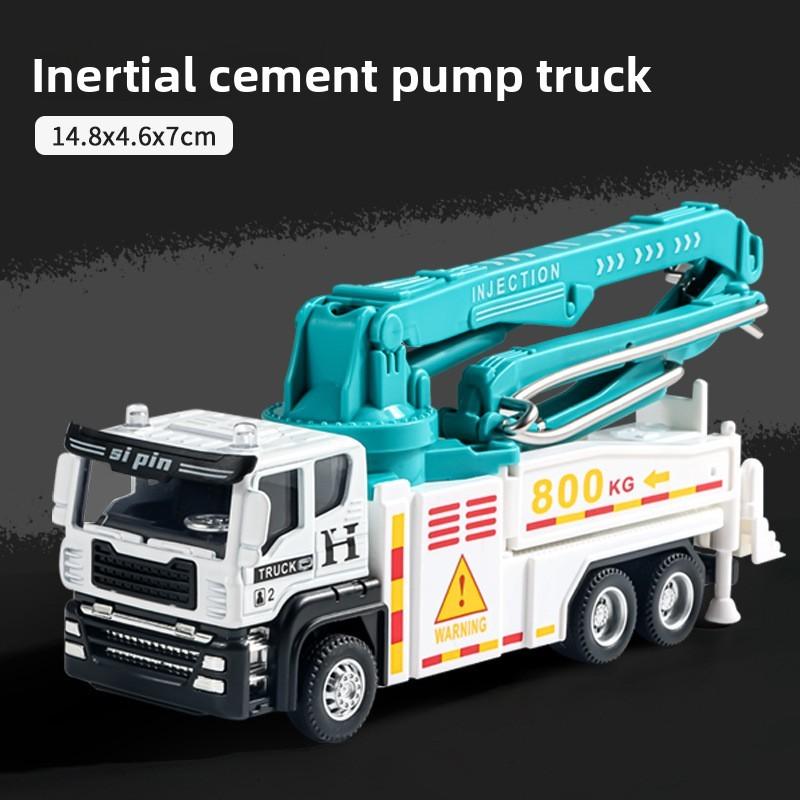 Crane Excavator Mixer Truck Engineering Vehicle Model With Inertia Alloy Construction For Kids Play And Collecting
