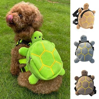 Soft Turtle Shape Dog Backpack Cartoon Portable Dog Snack Bag Large Capacity Adjustable Pet Carrier Bag Pet Supplies