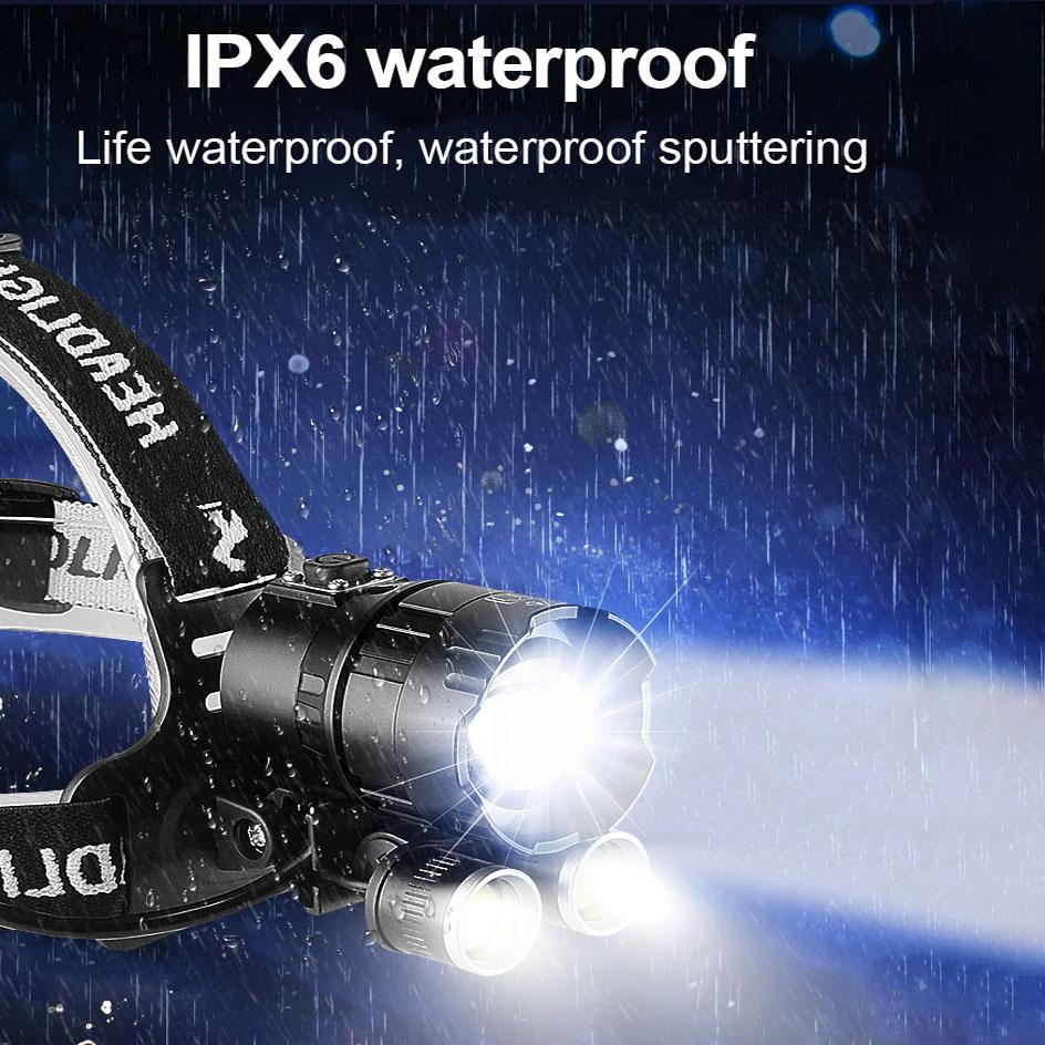 Super High Power XHP360 Headlamp Powerful Fishing COB Head Flashlight Super Bright Zoom LED Headlight USB Rechargeable Lantern
