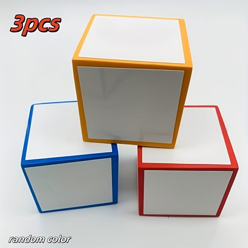 3Pcs Random-Color Blank Foam Dice Set, Reusable Erasable Dry-Erase Dice for Office & Teaching