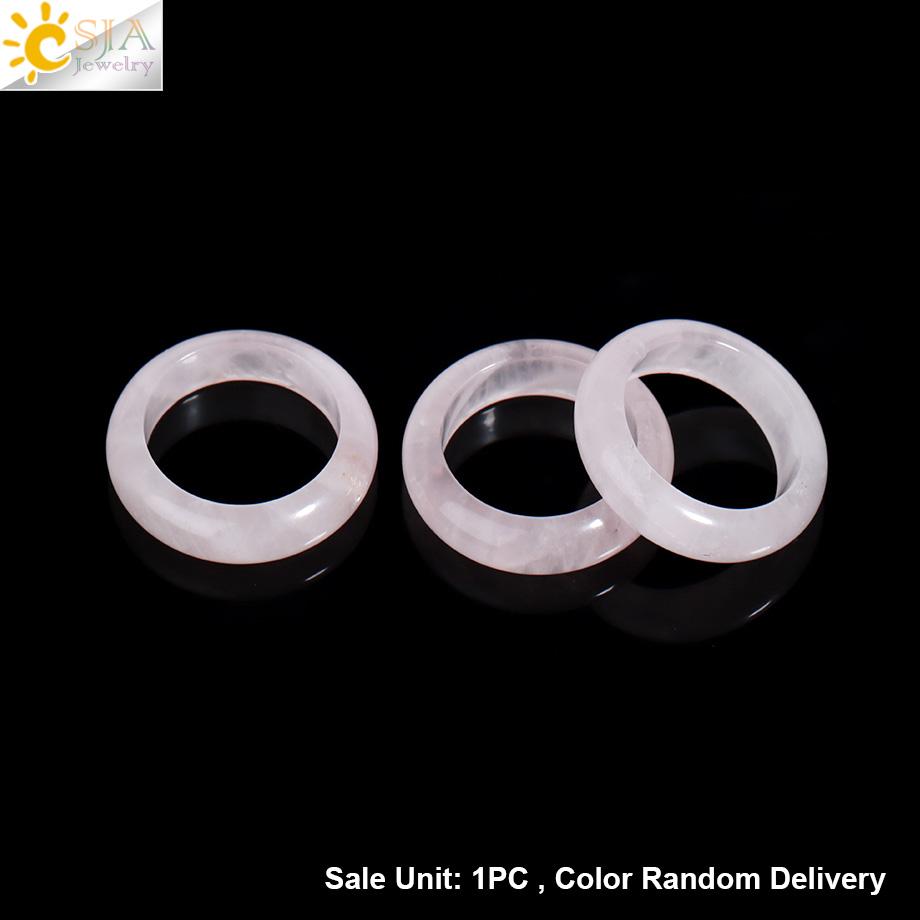 

Healing Gem Stone Crystal Band Rings for Men Natural Pink Stone Quartz Red Agates Jaspers Dainty Finger Ring Women Jewelry H474 15 розовый кварц