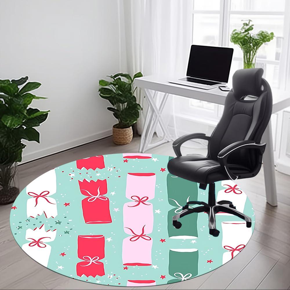 1pc Christmas crackers Office Round Rug, Non-slip, Soft and Durable Office Rug for Interior Decoration, Perfect for Office, Beautiful Decoration yy260