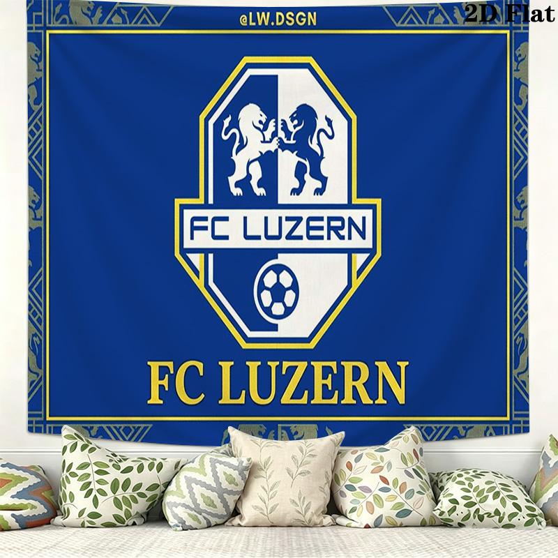 Luzern FC Wall Tapestry Aesthetic Wall Hanging Printed Fabric Blanket Decorative Tapestries for Bedroom Living Room Home Decor