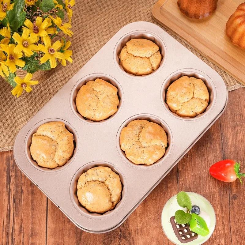 6/9/12 Holes Cake Mould Carbon Steel Bakeware Mini Cake Pan Cannelés Muffin Cupcake Molds Dessert Baking Tool Home Kitchen Cook