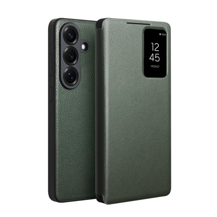 QIALINO Magnetische Echte Leder Smart Sleep-Wake Handyhülle für Samsung Galaxy S26+ 5G