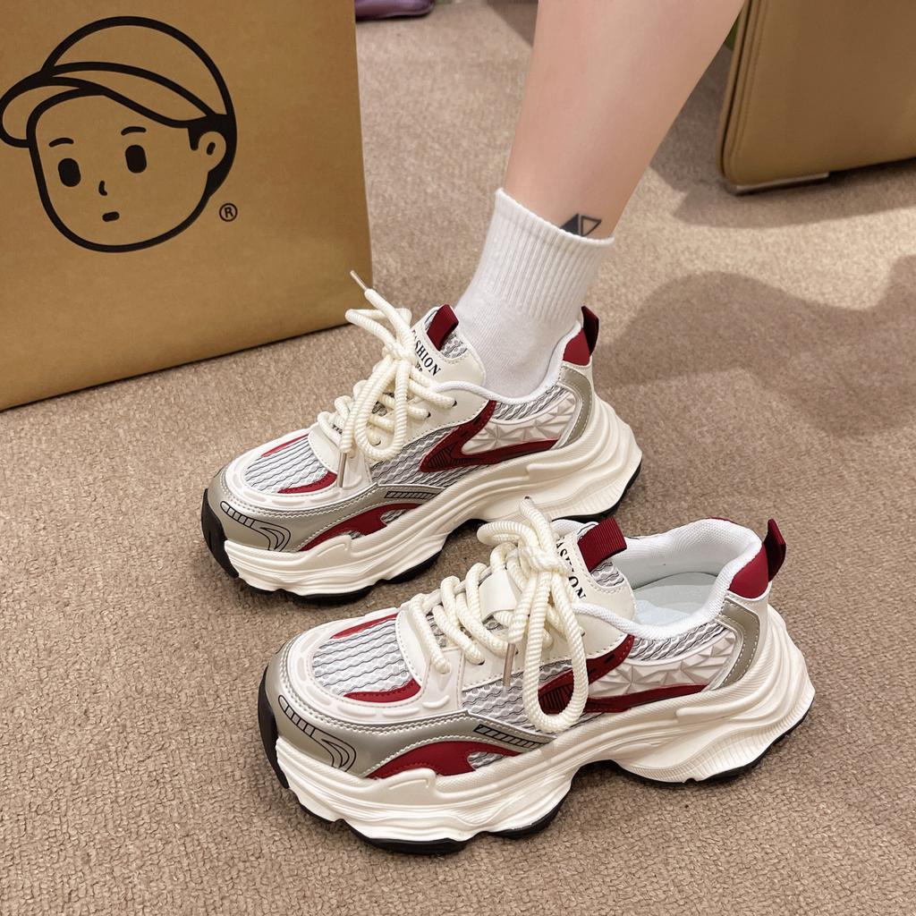 Dad shoes female ins versatile Internet celebrity platform spring and summer 2025 students new sports breathable white shoes