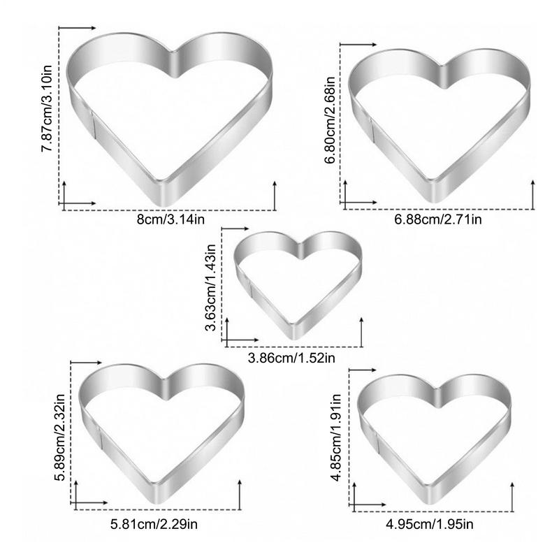 DIYs Love Heart Stainless Steel Cookie Cutter Mould Biscuits Mold Fondant Pastry Cake Decorating Baking Tools Kitchen Supplies