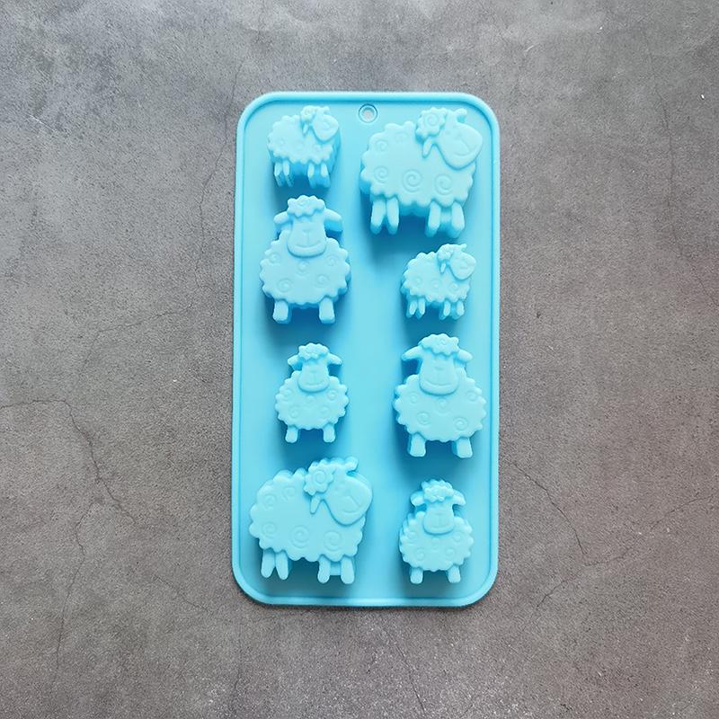 1 stk 8 hull Sau Dyr Formet Sjokolade Silikonform DIY Godteri Kjeks Gelé Pudding Iskube Bakverk Bakeverktøy