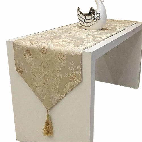 Stylish Table Runner, Modern Interior Design for Living Rooms, Entertaining, and More. Embroidered Linen Rug, Nordic Style, Perfect for Bedrooms and B