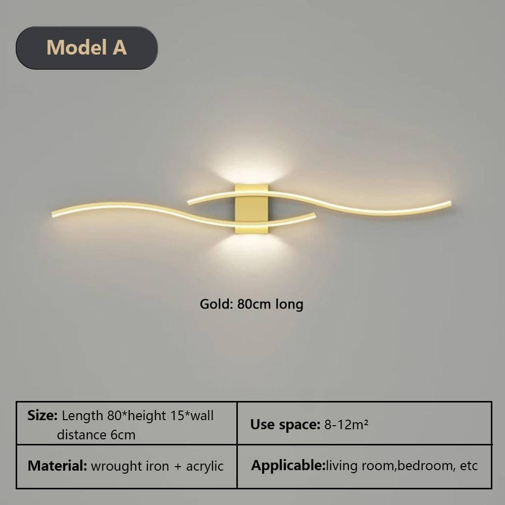 Modern Wall Lamp LED Black White Gold Background Decorative Light For Living Room Bedroom Bedside Indoor Lighting Fixture Sconce