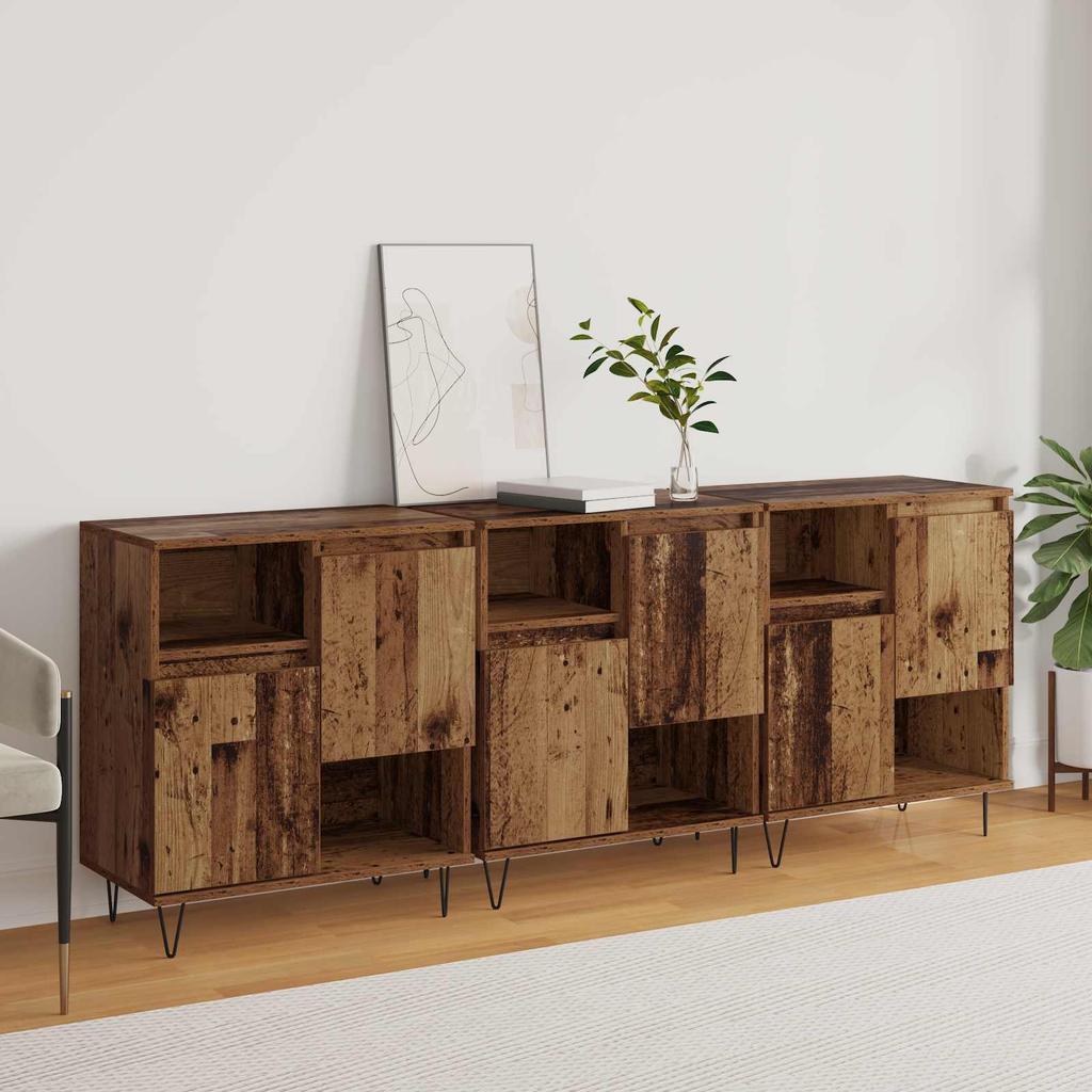 Sideboard Set 3 pcs Reclaimed Wood 60 x 35 x 70 cm
