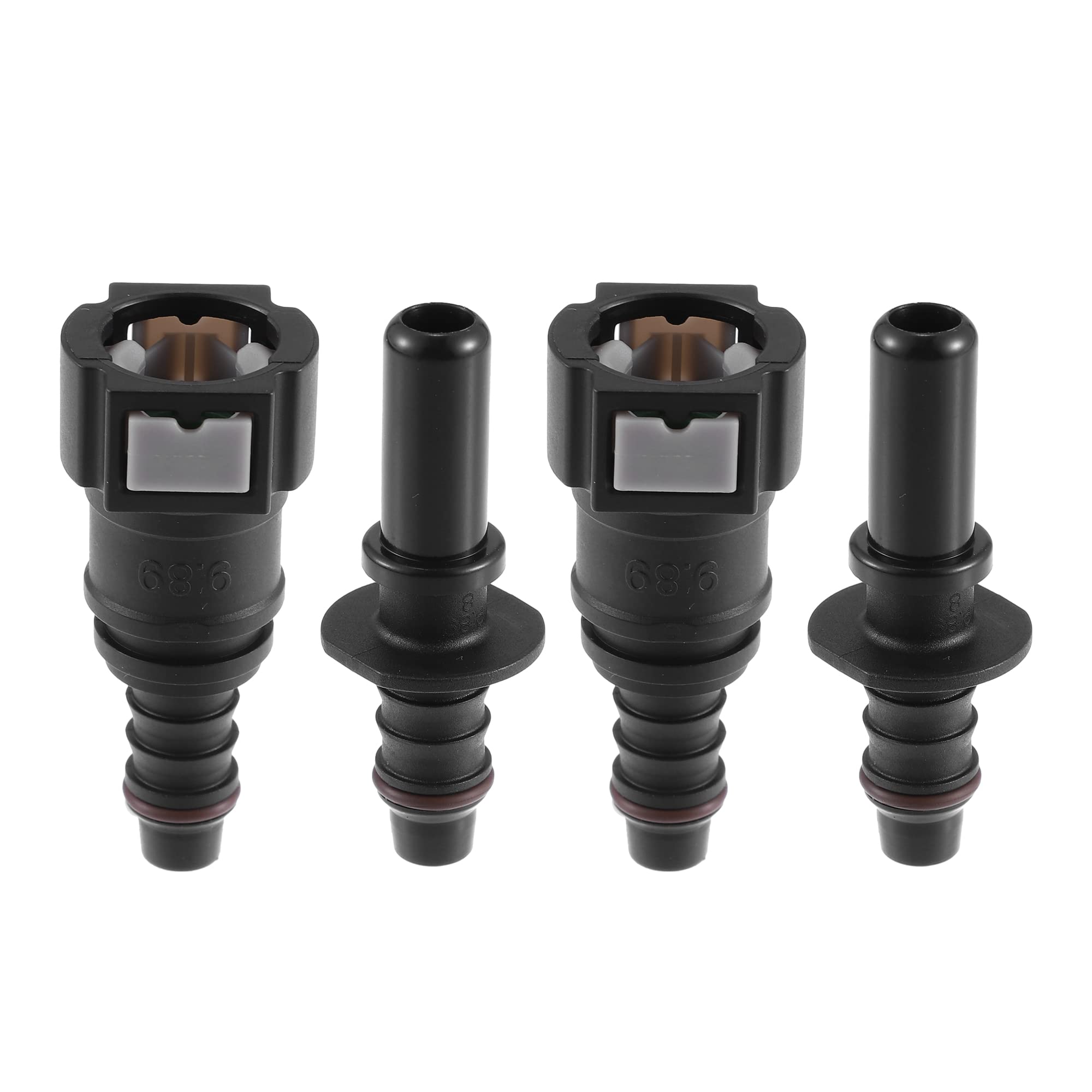 

uxcell Fuel Line Hose Quick Release Connector Disconnect Hose Nylon 0.3 inch (9.89 mm) SAE-10.5 mm Straight Set of 2 23.5x23x80 mm чёрный