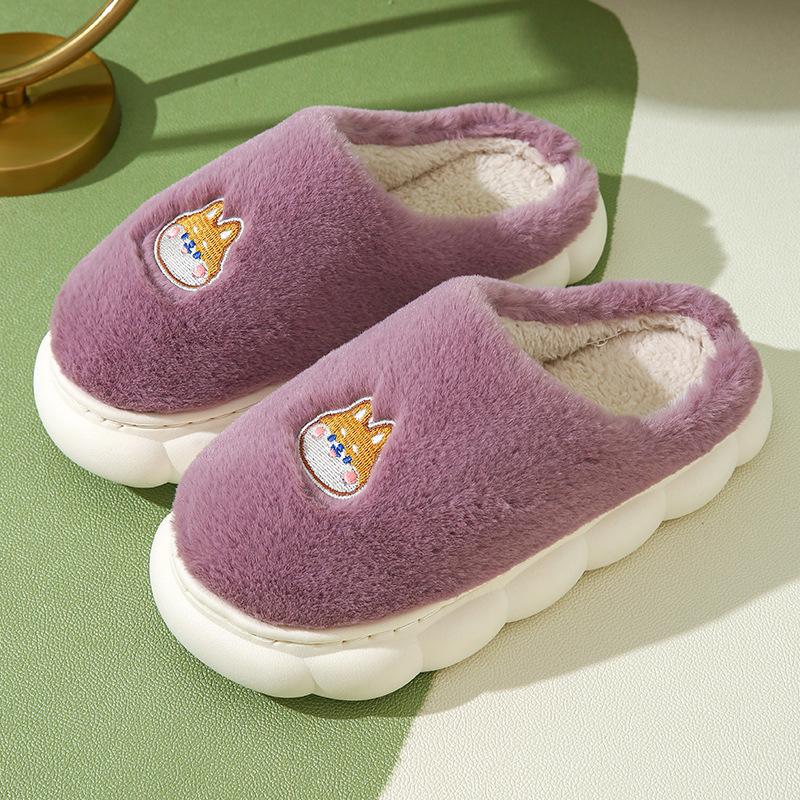 Cotton slippers women's new winter velvet thick-bottomed indoor non-slip outer wear warm home astronaut fluffy slippers men