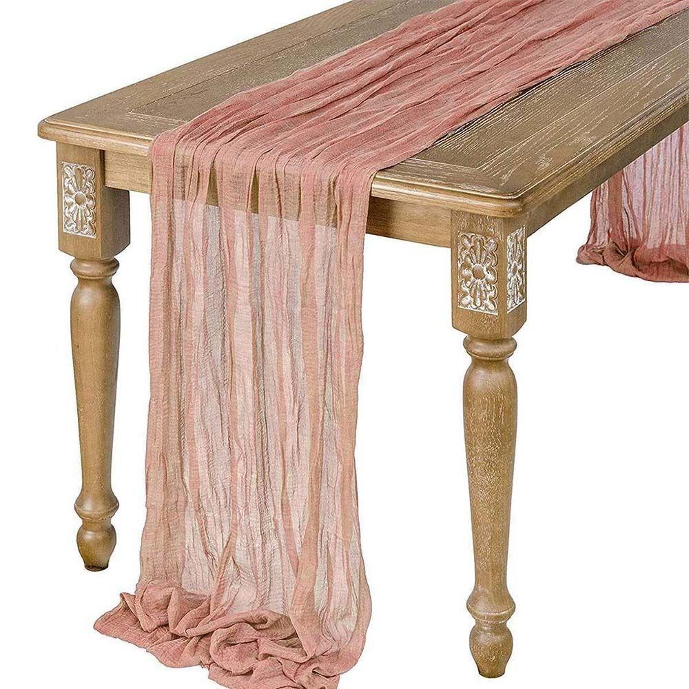 Wedding Birthday Party Decoration Semi-Sheer Gauze Runner Vintage Retro Cloth Multipurpose Bohemian Decoration