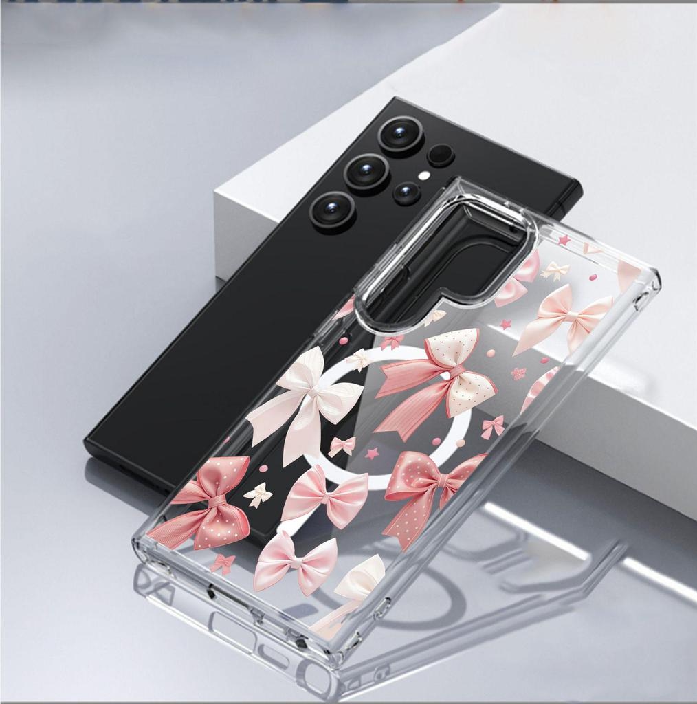 Bow Magnetic Compatible Clear Case for iPhone 14-17 Pro Max - Full Coverage Protection