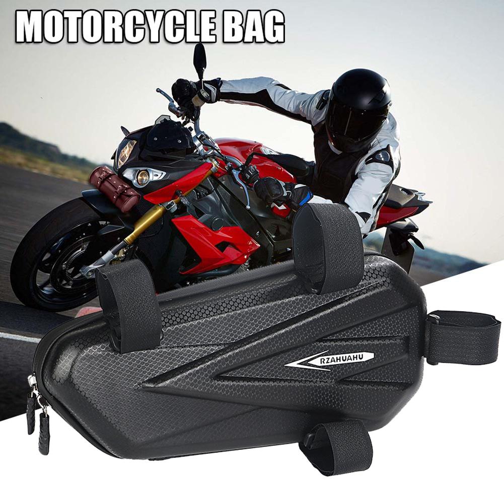 Hard Shell Triangle Bag Large Capacity Engine Crash Bars Bag Waterproof Mountain Bike Triangular Pouch for Universal Motorcycle