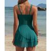Charmoleaks Women One Piece Swimdress Tummy Control Swimsuits Full Coverage Bathing Suit Modest Mesh Sheer Swim Skirt