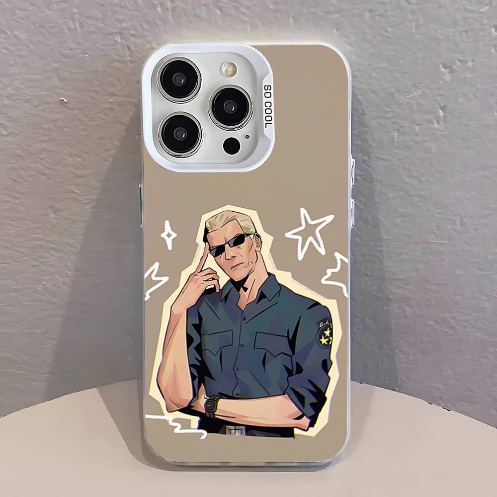 

Крутой чехол для телефона Albert W-Wesker для iPhone 17,16,13,12,11,15,14,Pro,Max,Plus,SE4,Air,Mini Белый IMD Матовый iPhone12PROMAX
