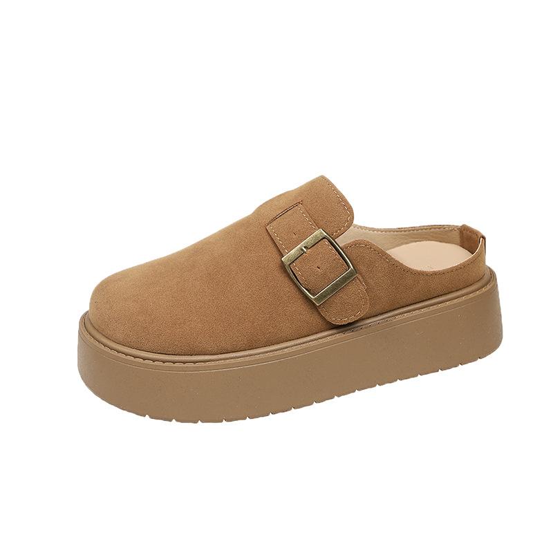 

Сумка с толстой подошвой, тапочки-половинки, женская осенняя новинка, увеличивает рост, ленивые люди носят тапочки одной ногой 40 верблюд