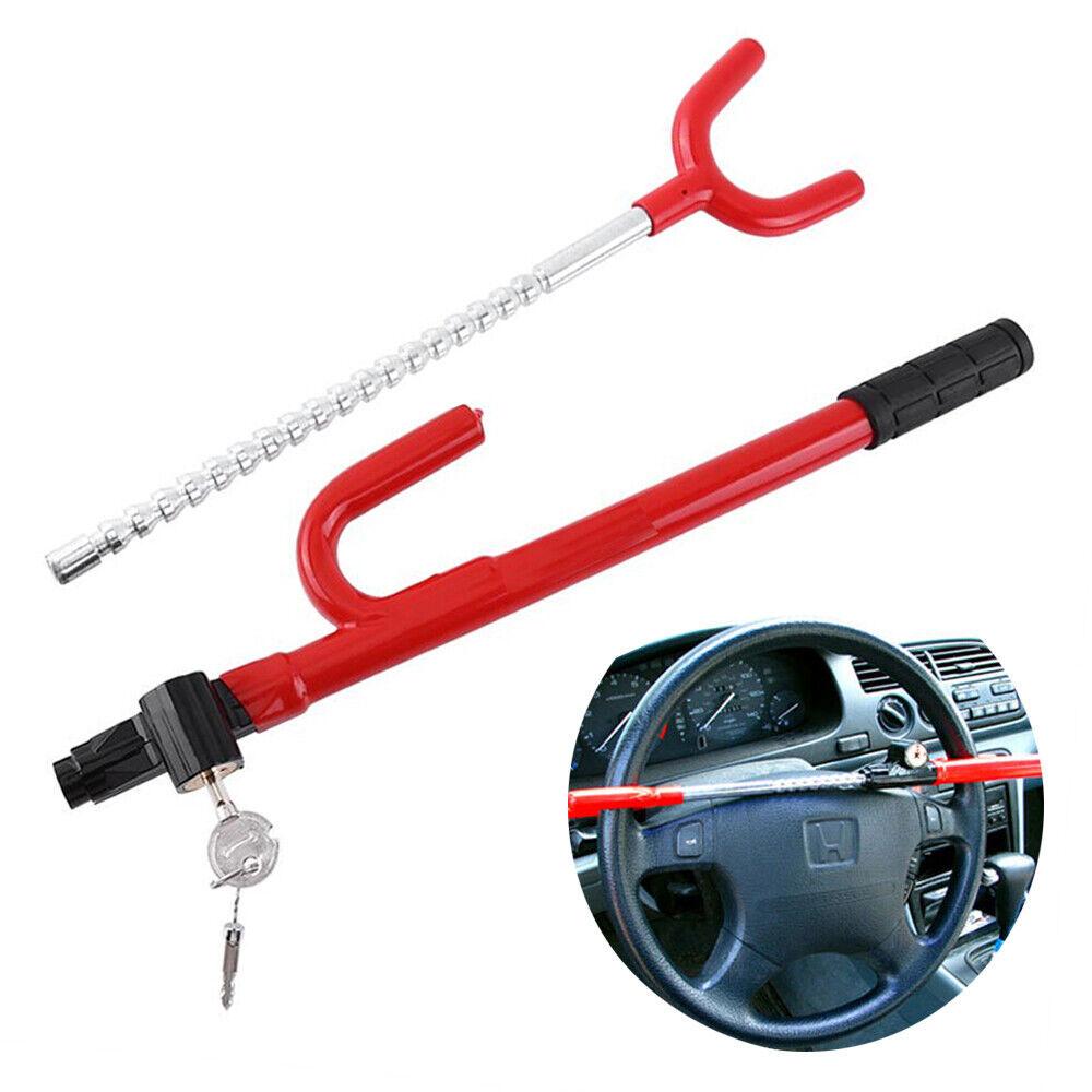 Universal Steering Wheel Lock Heavy Duty Twin Hooks Anti Theft Steering Wheel Lock Extension-type Car Lock for Car Van Truck SUV